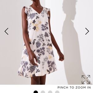 Loft Floral Flutter Shirttail Dress